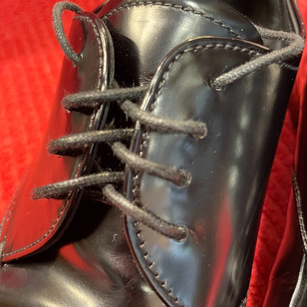 Prada Mens Patent Leather Upper and Out Soles Lace Up Black Made In Italy - Picture 7 of 16